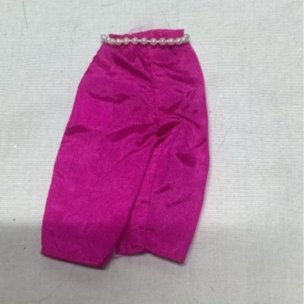 Barbie Hot Pink Clothes Three Pieces Skirt Pants with pearl waist and vest